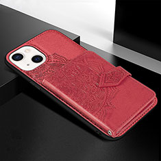 Coque Silicone Motif Fantaisie Souple Couleur Unie Etui Housse S02 pour Apple iPhone 13 Mini Rouge