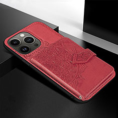 Coque Silicone Motif Fantaisie Souple Couleur Unie Etui Housse S02 pour Apple iPhone 14 Pro Max Rouge