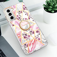 Coque Silicone Motif Fantaisie Souple Couleur Unie Etui Housse S02 pour Samsung Galaxy S21 5G Rose Rouge