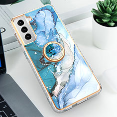 Coque Silicone Motif Fantaisie Souple Couleur Unie Etui Housse S02 pour Samsung Galaxy S23 Plus 5G Bleu