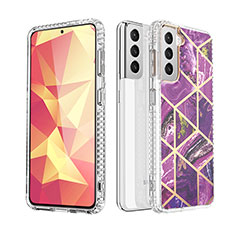 Coque Silicone Motif Fantaisie Souple Couleur Unie Etui Housse S03 pour Samsung Galaxy S22 Plus 5G Violet