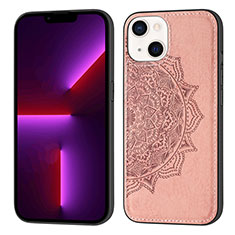 Coque Silicone Motif Fantaisie Souple Couleur Unie Etui Housse S04 pour Apple iPhone 13 Or Rose