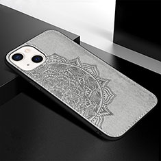 Coque Silicone Motif Fantaisie Souple Couleur Unie Etui Housse S05 pour Apple iPhone 13 Mini Gris