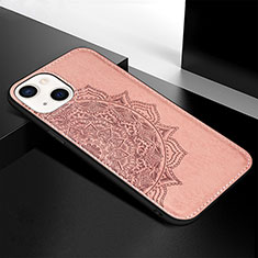 Coque Silicone Motif Fantaisie Souple Couleur Unie Etui Housse S05 pour Apple iPhone 13 Mini Or Rose