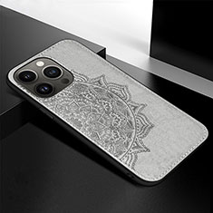 Coque Silicone Motif Fantaisie Souple Couleur Unie Etui Housse S05 pour Apple iPhone 13 Pro Max Gris