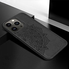 Coque Silicone Motif Fantaisie Souple Couleur Unie Etui Housse S05 pour Apple iPhone 13 Pro Max Noir