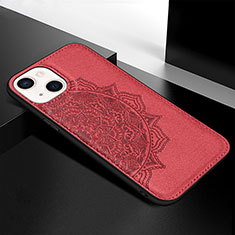 Coque Silicone Motif Fantaisie Souple Couleur Unie Etui Housse S05 pour Apple iPhone 14 Plus Rouge