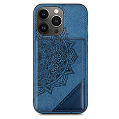 Coque Silicone Motif Fantaisie Souple Couleur Unie Etui Housse S06 pour Apple iPhone 13 Pro Bleu