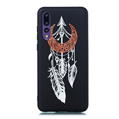 Coque Silicone Motif Fantaisie Souple Couleur Unie Etui Housse S06 pour Huawei P20 Pro Noir