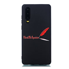 Coque Silicone Motif Fantaisie Souple Couleur Unie Etui Housse S06 pour Huawei P30 Rouge