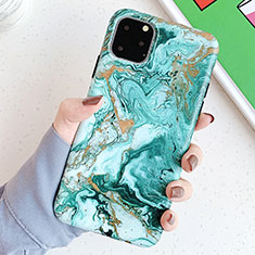 Coque Silicone Motif Fantaisie Souple Couleur Unie Etui Housse S11 pour Apple iPhone 11 Pro Max Vert