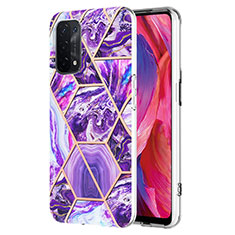 Coque Silicone Motif Fantaisie Souple Couleur Unie Etui Housse Y01B pour Oppo A93 5G Violet