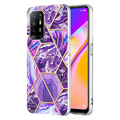 Coque Silicone Motif Fantaisie Souple Couleur Unie Etui Housse Y01B pour Oppo A94 5G Violet