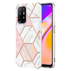 Coque Silicone Motif Fantaisie Souple Couleur Unie Etui Housse Y01B pour Oppo Reno5 Z 5G Rose