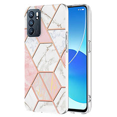 Coque Silicone Motif Fantaisie Souple Couleur Unie Etui Housse Y01B pour Oppo Reno6 5G Rose