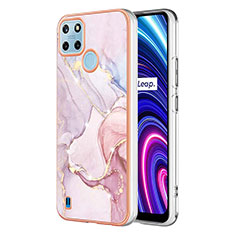 Coque Silicone Motif Fantaisie Souple Couleur Unie Etui Housse Y01B pour Realme C21Y Rose