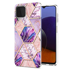 Coque Silicone Motif Fantaisie Souple Couleur Unie Etui Housse Y01B pour Samsung Galaxy A22 4G Violet Clair