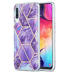 Coque Silicone Motif Fantaisie Souple Couleur Unie Etui Housse Y01B pour Samsung Galaxy A30S Violet