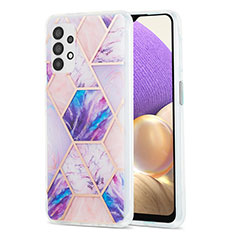 Coque Silicone Motif Fantaisie Souple Couleur Unie Etui Housse Y01B pour Samsung Galaxy A32 4G Violet Clair