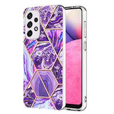 Coque Silicone Motif Fantaisie Souple Couleur Unie Etui Housse Y01B pour Samsung Galaxy A33 5G Violet