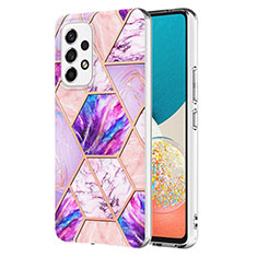 Coque Silicone Motif Fantaisie Souple Couleur Unie Etui Housse Y01B pour Samsung Galaxy A53 5G Violet Clair