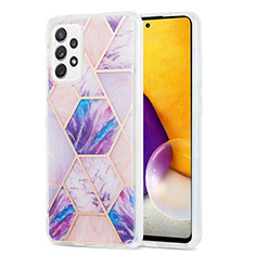 Coque Silicone Motif Fantaisie Souple Couleur Unie Etui Housse Y01B pour Samsung Galaxy A72 4G Violet Clair