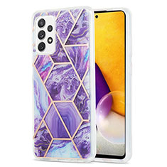 Coque Silicone Motif Fantaisie Souple Couleur Unie Etui Housse Y01B pour Samsung Galaxy A72 5G Violet