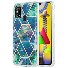 Coque Silicone Motif Fantaisie Souple Couleur Unie Etui Housse Y01B pour Samsung Galaxy M21s Vert Nuit