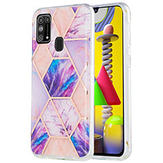 Coque Silicone Motif Fantaisie Souple Couleur Unie Etui Housse Y01B pour Samsung Galaxy M31 Violet Clair