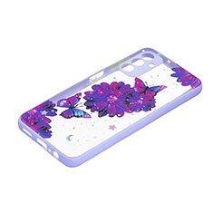 Coque Silicone Motif Fantaisie Souple Couleur Unie Etui Housse Y01X pour Samsung Galaxy A04s Violet