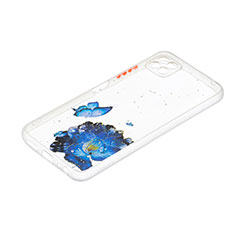 Coque Silicone Motif Fantaisie Souple Couleur Unie Etui Housse Y01X pour Samsung Galaxy A22s 5G Bleu