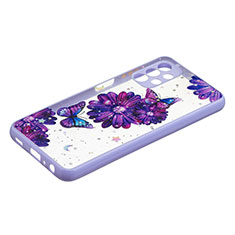 Coque Silicone Motif Fantaisie Souple Couleur Unie Etui Housse Y01X pour Samsung Galaxy M32 5G Violet