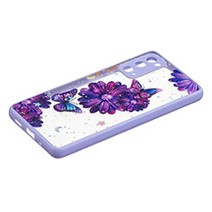 Coque Silicone Motif Fantaisie Souple Couleur Unie Etui Housse Y01X pour Samsung Galaxy S20 Lite 5G Violet