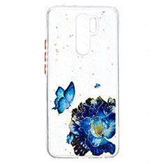 Coque Silicone Motif Fantaisie Souple Couleur Unie Etui Housse Y01X pour Xiaomi Poco M2 Bleu