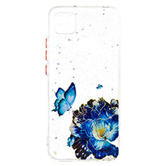 Coque Silicone Motif Fantaisie Souple Couleur Unie Etui Housse Y01X pour Xiaomi Redmi 10A 4G Bleu