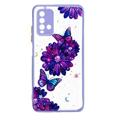 Coque Silicone Motif Fantaisie Souple Couleur Unie Etui Housse Y01X pour Xiaomi Redmi 9 Power Violet