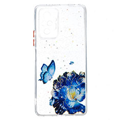 Coque Silicone Motif Fantaisie Souple Couleur Unie Etui Housse Y01X pour Xiaomi Redmi Note 10 Pro Max Bleu