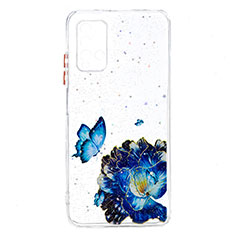 Coque Silicone Motif Fantaisie Souple Couleur Unie Etui Housse Y01X pour Xiaomi Redmi Note 9 4G Bleu