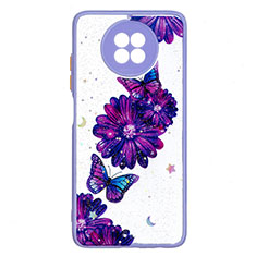 Coque Silicone Motif Fantaisie Souple Couleur Unie Etui Housse Y01X pour Xiaomi Redmi Note 9 5G Violet