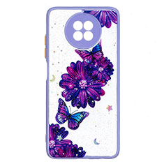 Coque Silicone Motif Fantaisie Souple Couleur Unie Etui Housse Y01X pour Xiaomi Redmi Note 9T 5G Violet