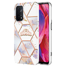 Coque Silicone Motif Fantaisie Souple Couleur Unie Etui Housse Y02B pour Oppo A74 5G Gris