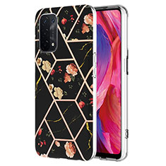 Coque Silicone Motif Fantaisie Souple Couleur Unie Etui Housse Y02B pour Oppo A74 5G Noir