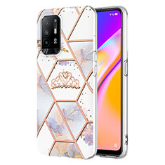 Coque Silicone Motif Fantaisie Souple Couleur Unie Etui Housse Y02B pour Oppo A94 5G Gris