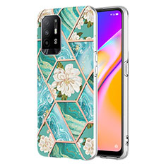 Coque Silicone Motif Fantaisie Souple Couleur Unie Etui Housse Y02B pour Oppo Reno5 Z 5G Vert