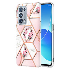 Coque Silicone Motif Fantaisie Souple Couleur Unie Etui Housse Y02B pour Oppo Reno6 Pro 5G Rose