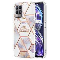 Coque Silicone Motif Fantaisie Souple Couleur Unie Etui Housse Y02B pour Realme 8i Gris