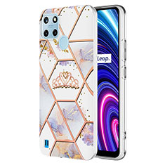 Coque Silicone Motif Fantaisie Souple Couleur Unie Etui Housse Y02B pour Realme C21Y Gris