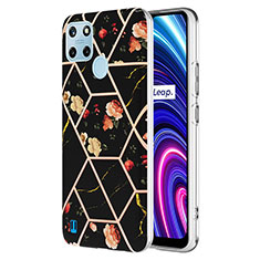 Coque Silicone Motif Fantaisie Souple Couleur Unie Etui Housse Y02B pour Realme C21Y Noir