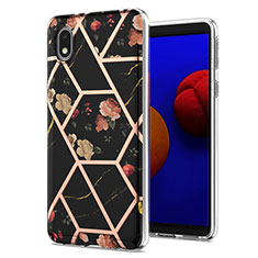 Coque Silicone Motif Fantaisie Souple Couleur Unie Etui Housse Y02B pour Samsung Galaxy A01 Core Noir