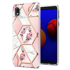 Coque Silicone Motif Fantaisie Souple Couleur Unie Etui Housse Y02B pour Samsung Galaxy A01 Core Rose